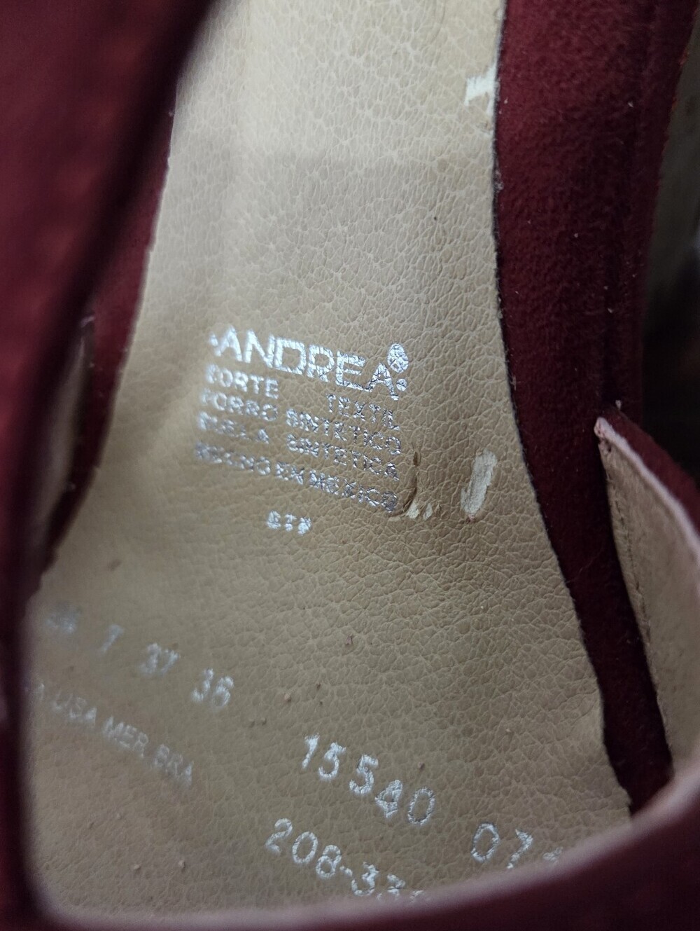 ANDREA Red Microsuede Cork Platform Wedge Sandals with Ankle Straps Size 7 - Picture 7 of 10